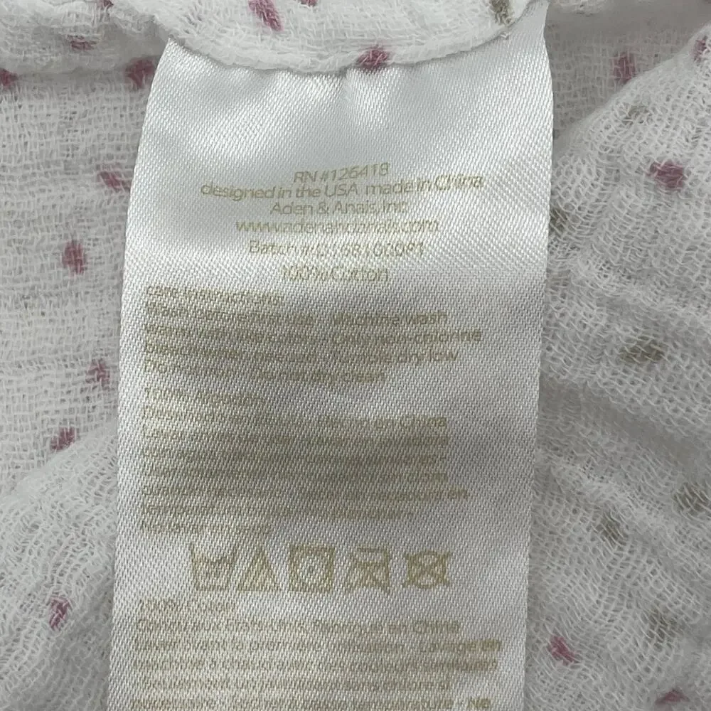 ADEN + ANAIS Baby Swaddle Blanket White Muslin Pink Gray Confetti Sleep Light